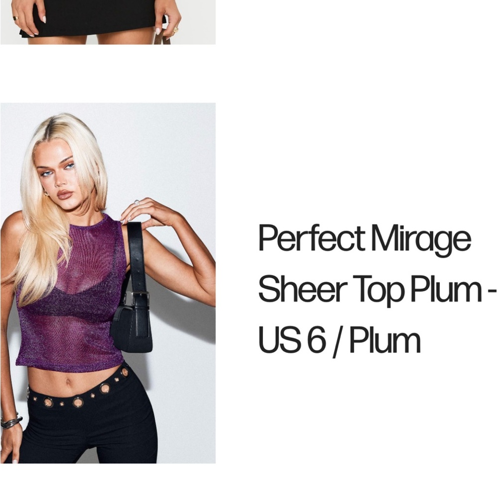 Princess Polly Perfect Mirage Sheer Top -Plum